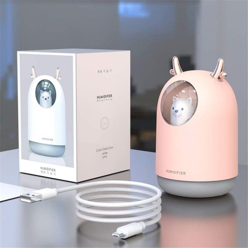  Rockano 200ml Cool Mist Ultrasonic Humidifier by Quooz with Aromatherapy Essential Oil Diffuser Has High and Regular Mist Settings Auto Shut-Off and Adjustable Light Options
