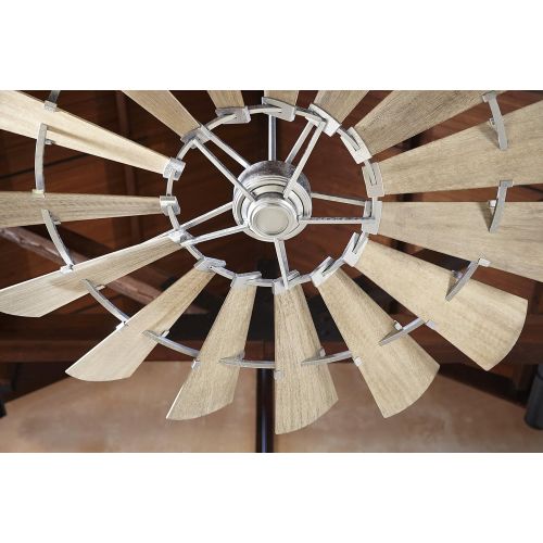  Quorum 197215-9 Windmill Ceiling Fan in Galvanized with UL Damp Weathered Oak Aluminum Blades