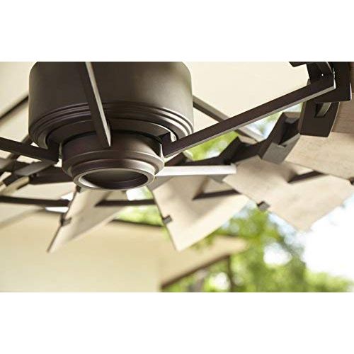  Quorum 196015-86 Windmill Ceiling Fan in Oiled Bronze with UL Damp Weathered Oak Blades