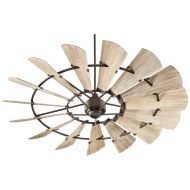 Quorum 97215-86 Indoor Windmill Ceiling Fan in Oiled Bronze with Weathered Oak Blades