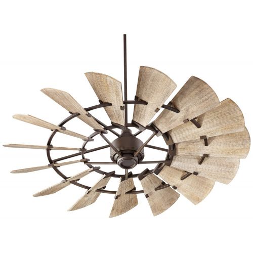  Quorum 96015-86 Indoor Windmill Ceiling Fan in Oiled Bronze with Weathered Oak Blades