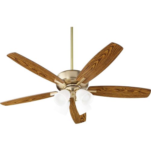  Quorum 70525-480 Breeze 52 Ceiling Fan with LED Lights, Aged Brass