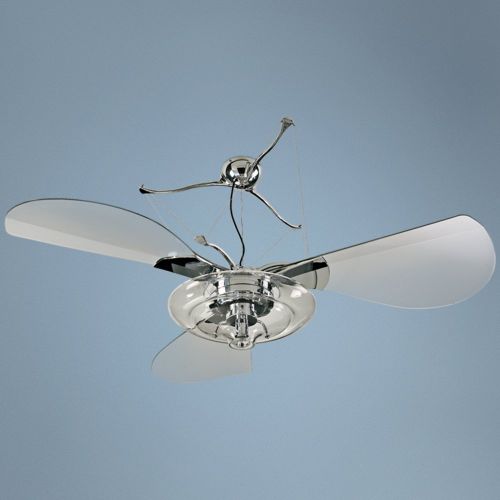  58 Quorum Jellyfish Chrome Ceiling Fan with Light Kit