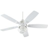 Quorum 13525-8, Galveston Patio Studio White 52 Outdoor Ceiling Fan w/Light & Wall Control