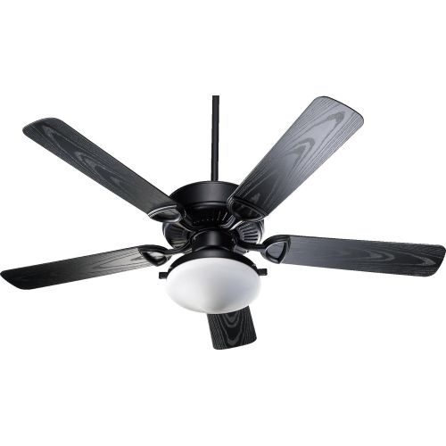  Quorum 1435255959, Estate Patio Matte Black 52 Outdoor Ceiling Fan with Light