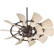 Quorum 194410-86 Windmill 44 Ceiling Fan with Wall Control, Oiled Bronze