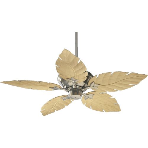  Quorum International 135525-65 Monaco Patio Ceiling Fan with Decorative Maple ABS Blades, 52-Inch, Satin Nickel Finish