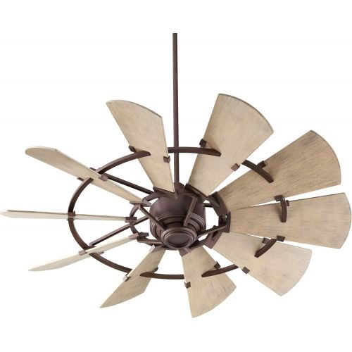  Quorum 195210-86 Windmill 52 Ceiling Fan with Wall Control, Oiled Bronze