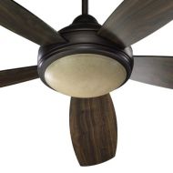 Quorum International 36525-986 Colton 52-Inch Ceiling Fan, Oiled Bronze Finish with Amber Scavo Glass and Reversible Teak/Walnut Blades