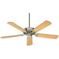 Quorum International 77525-656 Capri Ceiling Fan with Maple/White Blades, 52, Satin Nickel