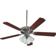 Quorum International 7752516652 Capri VI 52-Inch 3 Light Ceiling Fan, Satin Nickel Finish with Alabaster Glass Light Kit and Reversible Blades