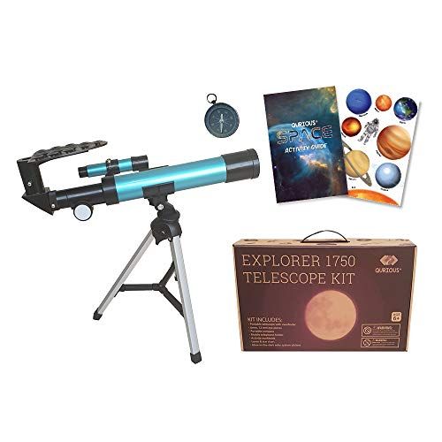  [아마존베스트]Qurious Space Kids Explorer Telescope Gift Kit Eco Carry Case 1750| Children