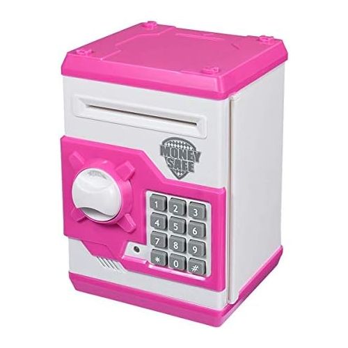  [아마존베스트]APUPPY Cartoon Password Piggy Bank Cash Coin Can,Electronic Money Bank,Birthday Gifts Toy Gifts for Kids (Pink)