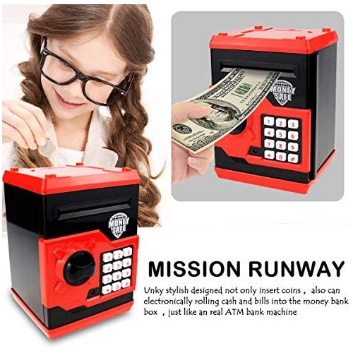  [아마존베스트]APUPPY Cartoon Password Piggy Bank Cash Coin Can,Electronic Money Bank,Birthday Gifts Toy Gifts for Kids (Black)