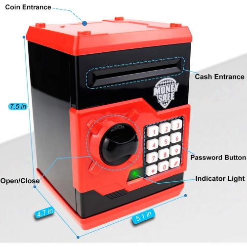  [아마존베스트]APUPPY Cartoon Password Piggy Bank Cash Coin Can,Electronic Money Bank,Birthday Gifts Toy Gifts for Kids (Black)