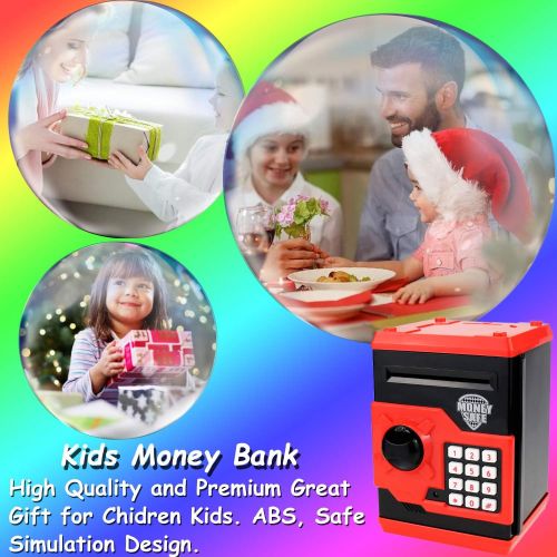  [아마존베스트]APUPPY Cartoon Password Piggy Bank Cash Coin Can,Electronic Money Bank,Birthday Gifts Toy Gifts for Kids (Black)