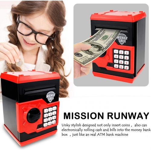  [아마존베스트]APUPPY Cartoon Password Piggy Bank Cash Coin Can,Electronic Money Bank,Birthday Gifts Toy Gifts for Kids (Black)