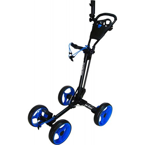  [아마존베스트]Qwik-Fold 4 Wheel Folding Push Pull Golf CART - Foot Brake - ONE Second to Open & Close!