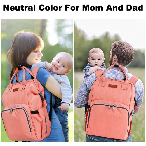  Qwreoia Diaper Bag Backpack with Stroller Straps Insulated Pocket and Changing Pad, Durable Waterproof Large Capacity Multifunction Diaper Bag for Mom for Travel, Stylish Handsfree Nappy B