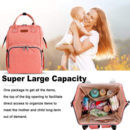  Qwreoia Diaper Bag Backpack with Stroller Straps Insulated Pocket and Changing Pad, Durable Waterproof Large Capacity Multifunction Diaper Bag for Mom for Travel, Stylish Handsfree Nappy B