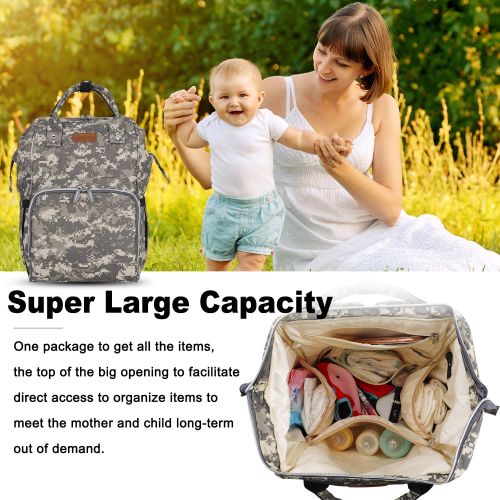  Qwreoia Diaper Bag Backpack,Durable Waterproof Large Capacity Multifunction Diaper Bag for Mom for...