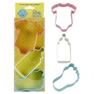 R&M International New Baby Cookie Cutters, Onesie, Bottle, Foot, 3-Piece Set