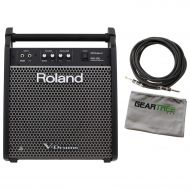 R O L A N D Roland PM-100 Personal 80-Watt Drum Monitor Bundle w/Cable and Geartree Cloth