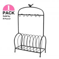 R POWER Bird Cage Shape Table Meal Tray Holder (Black)