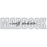 Maddock North Dakota Souvenir Vinyl Decal Sticker Clear Script Design 10 Inch
