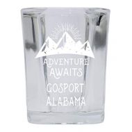 R and R Imports Gosport Alabama Souvenir Laser Engraved 2 Ounce Square Base Liquor Shot Glass Adventure Awaits Design