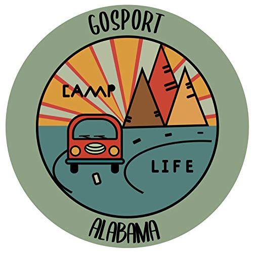  R and R Imports Gosport Alabama Souvenir 4 Inch Vinyl Decal Sticker Camping Design