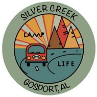 R and R Imports Silver Creek Gosport AL Souvenir 4 Inch Vinyl Decal Sticker Camping Design