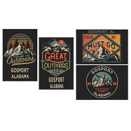 R and R Imports Gosport Alabama Souvenir 2x3 Inch Fridge Magnet The Great Outdoors Design 4-Pack
