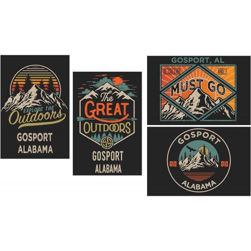  R and R Imports Gosport Alabama Souvenir 2x3 Inch Fridge Magnet The Great Outdoors Design 4-Pack