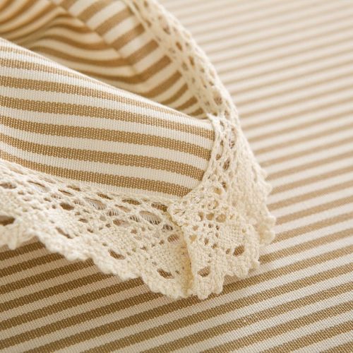  R.LANG Stripe Spillproof Heavy Weight Fabric Tablecloth 60 x 144-inch Jacquard Tablecloth Rectangle Beige