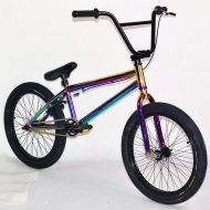 R4 Pro 20 Complete BMX Bicycle W/ 3 Piece Crank, Pegs Included, Oil Slick Neo Chrome