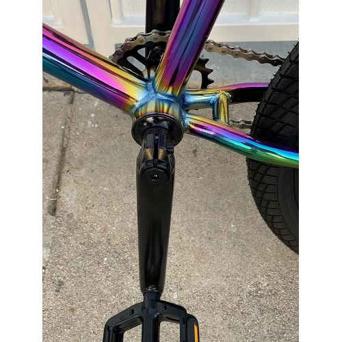  R4 Pro 20 Complete BMX Bicycle W/ 3 Piece Crank, Pegs Included, Oil Slick Neo Chrome