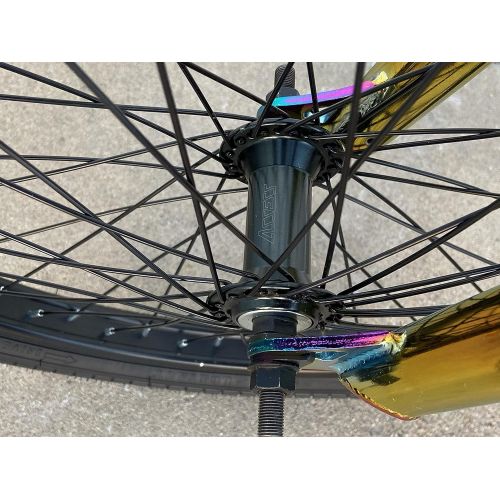  R4 Pro 20 Complete BMX Bicycle W/ 3 Piece Crank, Pegs Included, Oil Slick Neo Chrome