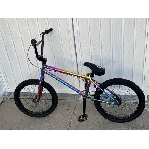  R4 Pro 20 Complete BMX Bicycle W/ 3 Piece Crank, Pegs Included, Oil Slick Neo Chrome