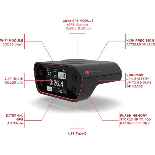  [아마존베스트]RaceBox 10Hz GPS Based Performance Meter Box with Mobile App - Car Race Lap Timer and Drag Meter - Racing Accelerometer Data Logger