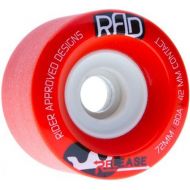 RAD Rider Approved Designs Release 72mm 80a Red Longboard Skateboard Wheels Set of 4
