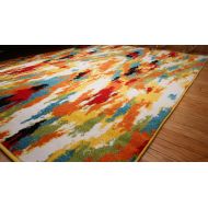 RADIANCE ant6001_6x8 Art Collection Contemporary Modern Splat Wool Area Rug, 52 x 73, Multicolor