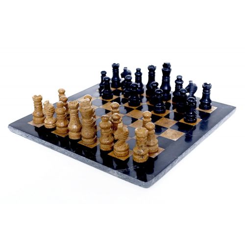  RADICALn Black and Golden Marble Chess Set (Blackandgold)