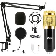 [아마존베스트]RAGU Condenser Microphone Bundle, 8-in-1 Cardioid Condenser Microphone Kit for Studio Recording and Brocasting