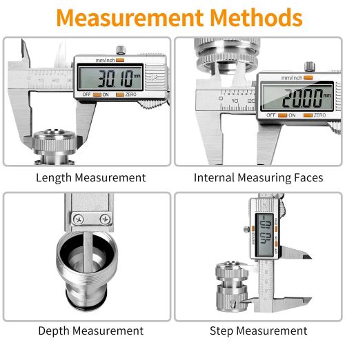  [아마존베스트]RAGU Digital Caliper Stainless Steel 6 inch, Electronic Vernier Caliper Measuring Tool with Large LCD Display Gauge, Inch/Metric Conversion, 20 cm Steel Ruler and Glove for Househo