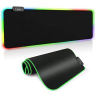 RAGZAN Large RGB Gaming Mouse Pad Led Extended XXL Soft Mousepad with 14 Lighting Mode, Anti-Slip Rubber Base Computer Key Board Mouse Mat for PC Gamer/Laptop Gamer/Officer( 31.5×1