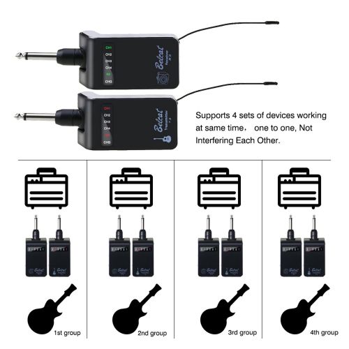  RAHANO Rahano Rechargeable Wireless Guitar Bass Audio System-Digital Transmitter Receiver Set RTR-01