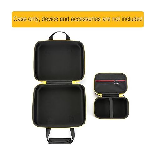  RAIACE Hard Storage Case Compatible with DEWALT DCC020IB 20V Max Tire Inflator, Travel Carrying Bag. (for sale is case only). - Black(Yellow Zipper)