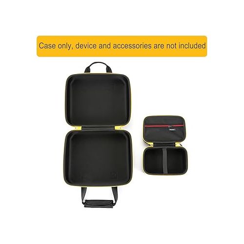  RAIACE Hard Storage Case Compatible with DEWALT DCC020IB 20V Max Tire Inflator, Travel Carrying Bag. (for sale is case only). - Black(Yellow Zipper)