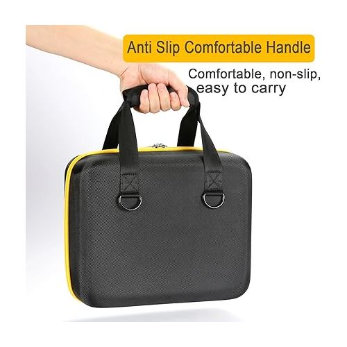  RAIACE Hard Storage Case Compatible with DEWALT DCC020IB 20V Max Tire Inflator, Travel Carrying Bag. (for sale is case only). - Black(Yellow Zipper)